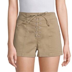 A.L.C. Beige Lace-Up Shorts.